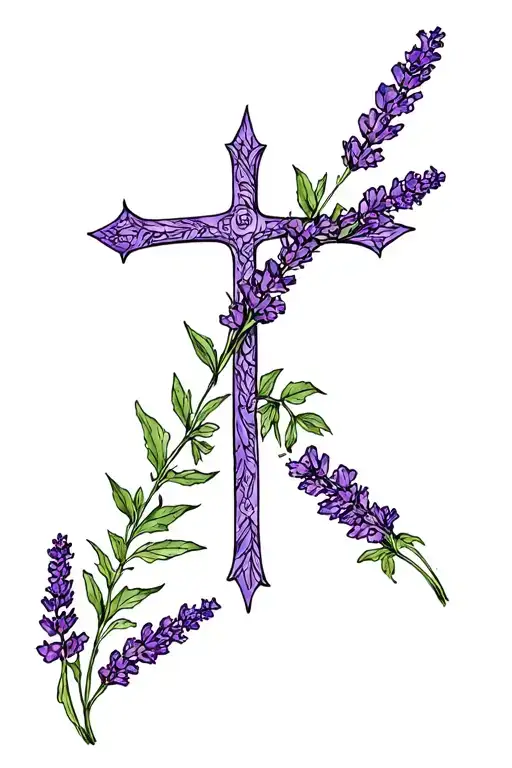 Lavender And Vine Cross