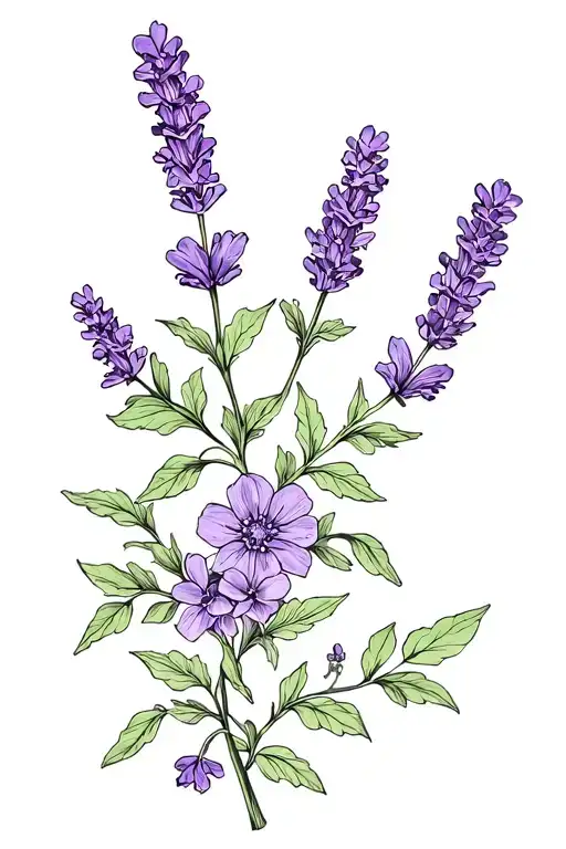 Lavender Flower And Vine Cross