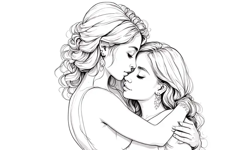 Mother Embracing Her