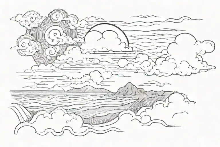 Beach Sunrise With Clouds