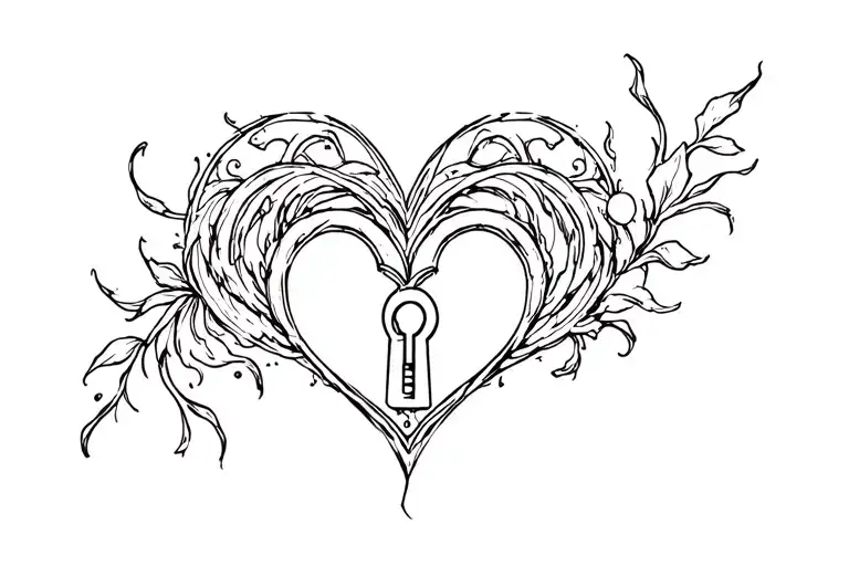Womb Tattoo Heart Shaped Lock