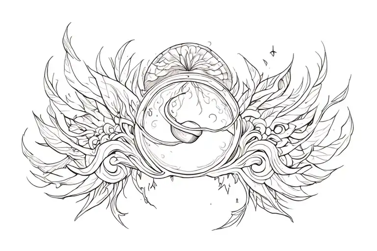 Womb Tattoo Design Combining Elements