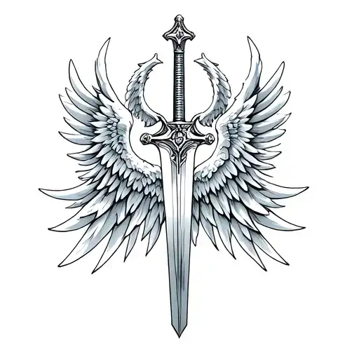 St Michael Sword Angel Wings