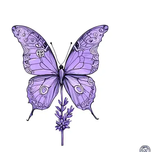 Butterfly On Lavender With A Gemini Starsign