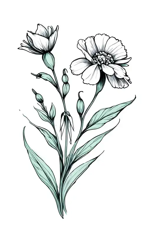 Carnation And Snowdrop