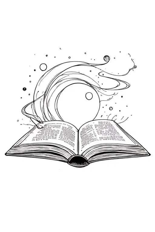 Open Book With Space Flowing Out Of Book