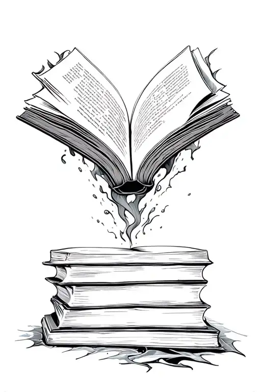 Open Book On Book Stack With Space Flowing Out Of The Middle Of The Book