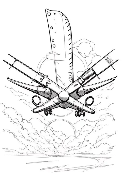 Chefs Knife And Airplane