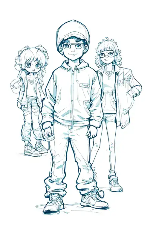 Nostalgic Scene Featuring Elements Of 90S Cartoon Characters