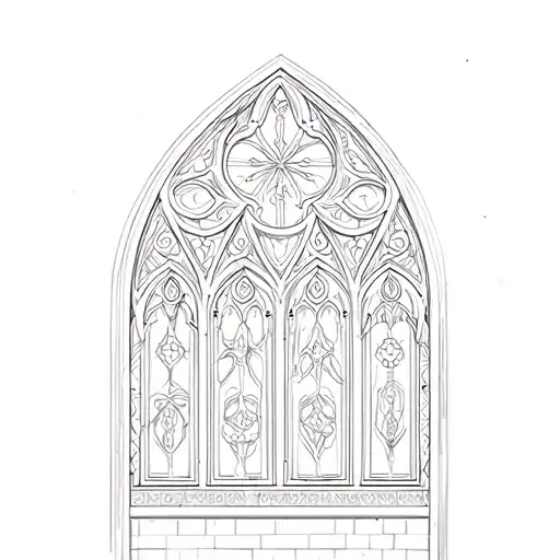 Church Window With Ordimental Designs