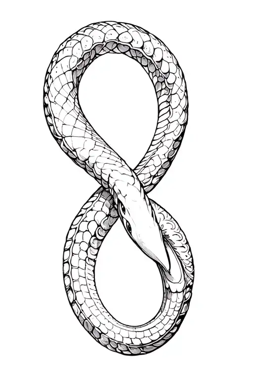 Snake Eating Its Own Tail Forming Infinity Symbol