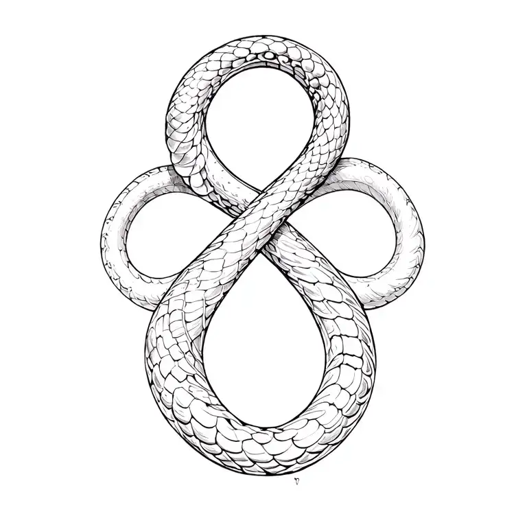 Snake Eating Its Own Tail Forming Infinity Symbol