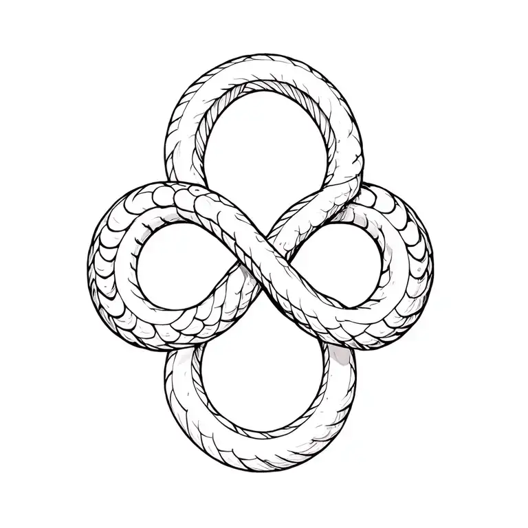 Snake Eating Its Own Tail Forming Infinity Symbol
