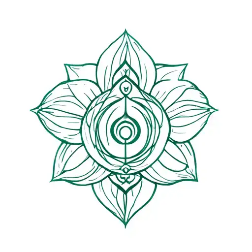 An Orchid Combined With An Anahata Chakra Symbol Incorporated