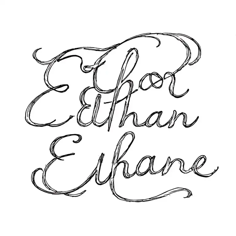Name Ethan In Cursive