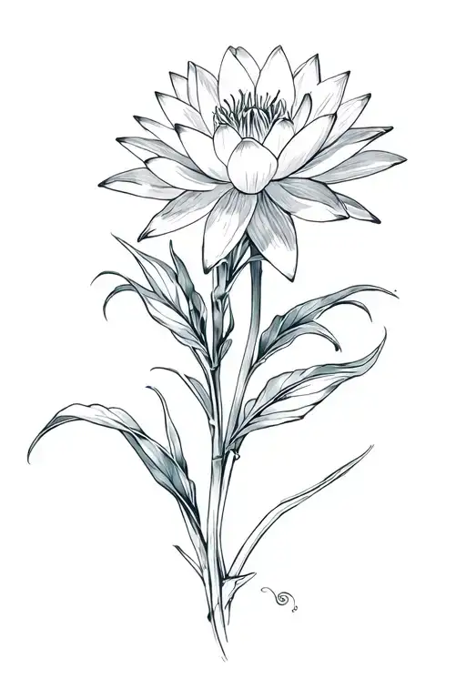 Larkspur And Water Lily