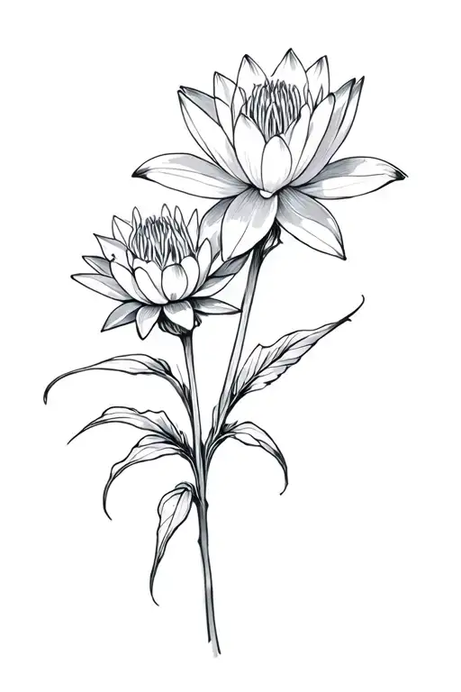 Larkspur And Water Lily Flower