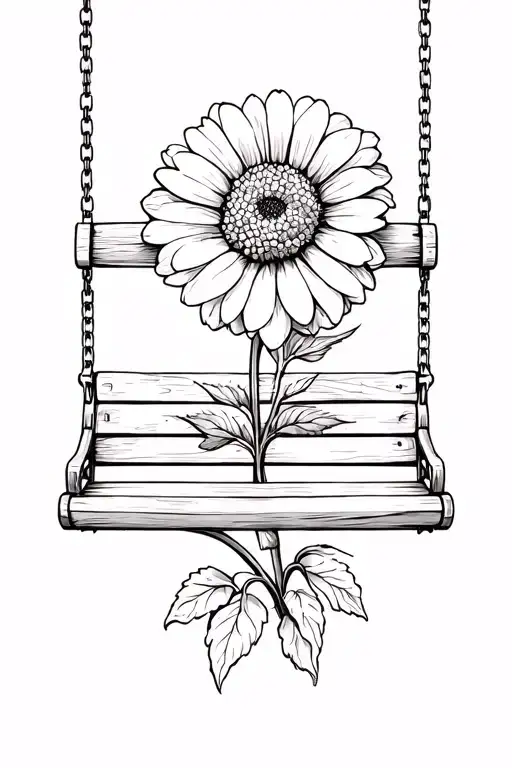 Porch Swing With A Zinnia On It