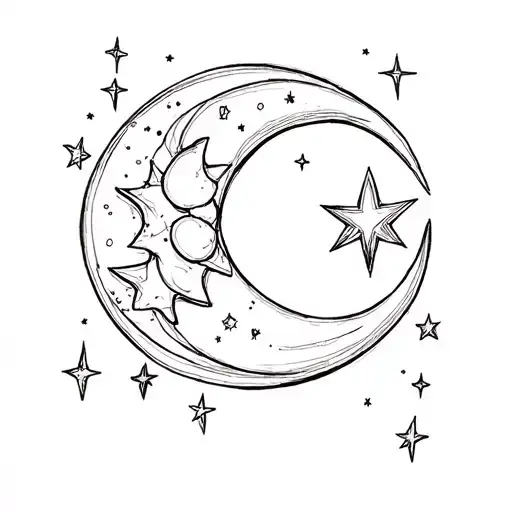 Crescent Moon And Stars