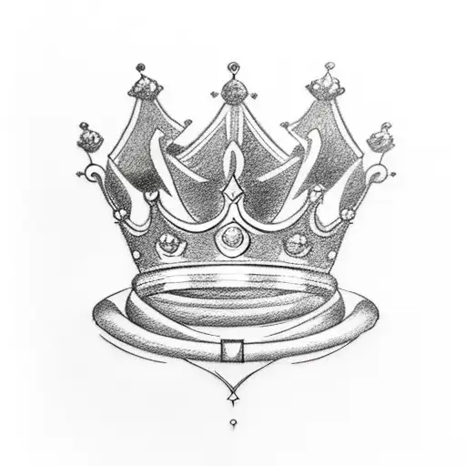 A Minimalist Tattoo Of A Crown With Lmtr Incorporated Into The Design