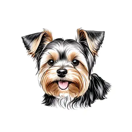Black And Tan Yorkie Dog Face
