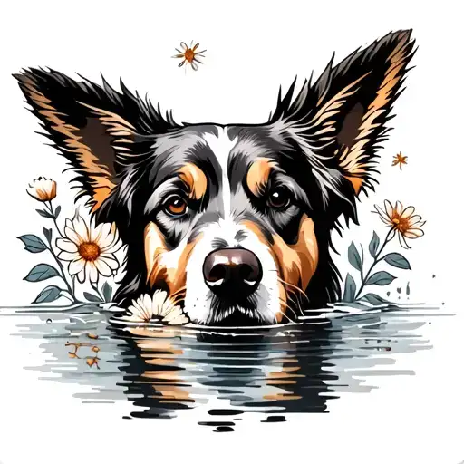 Flower Golden Retriever Lake Water