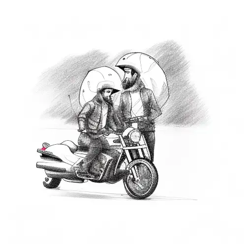 Father And Son Riding Motorcycles