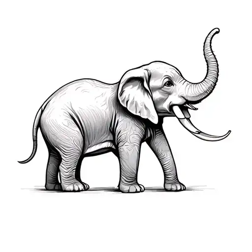 Baby Elephant And Dog