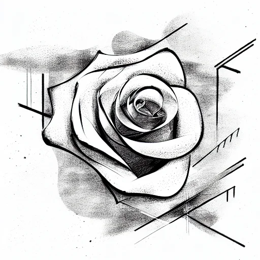 Abstract Piano Keys And One Rose