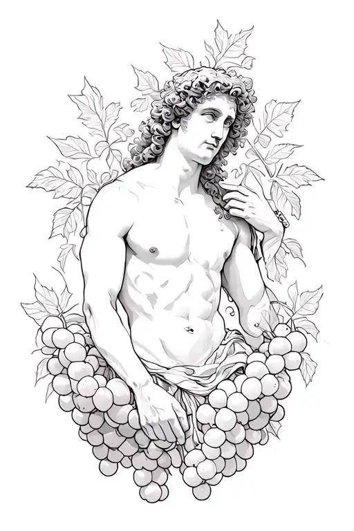 Bacchus Surrounded By Grapes