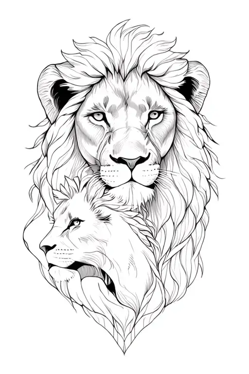 Lion And Lioness Surrounded