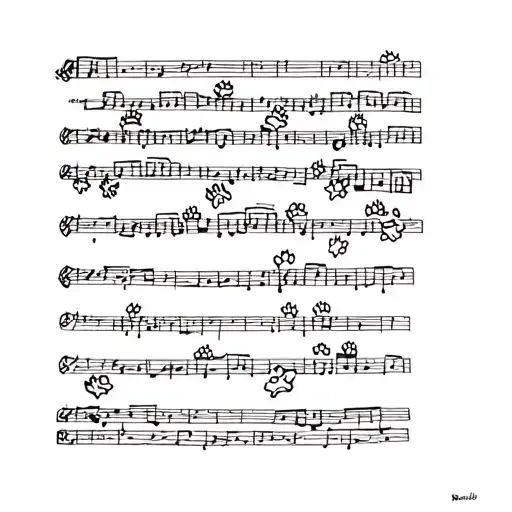 Paw Print Music Sheet