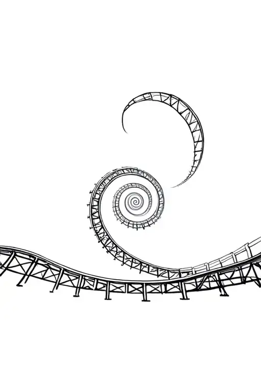 Fibonacci Spiral Made From Rollercoaster Ride