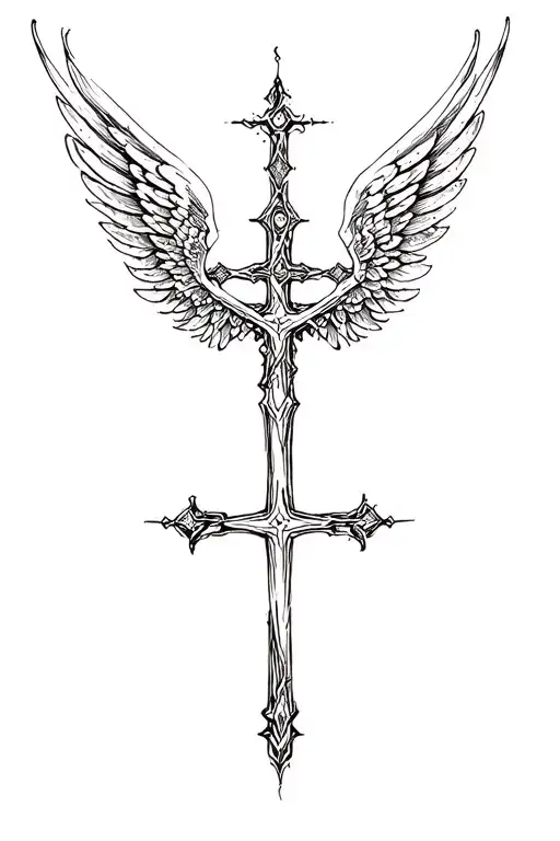 Crosses With Angles Wings