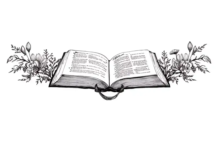 Holy Bible With Wild Flowers Growing