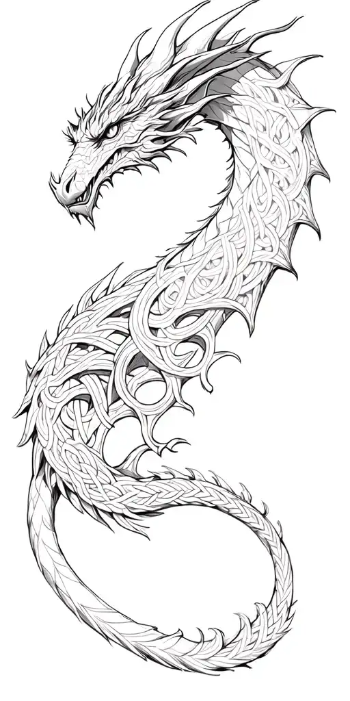 Celtic Dragon Emerging From Skin
