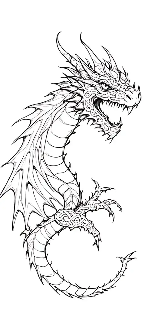 Celtic Dragon Emerging From Skin