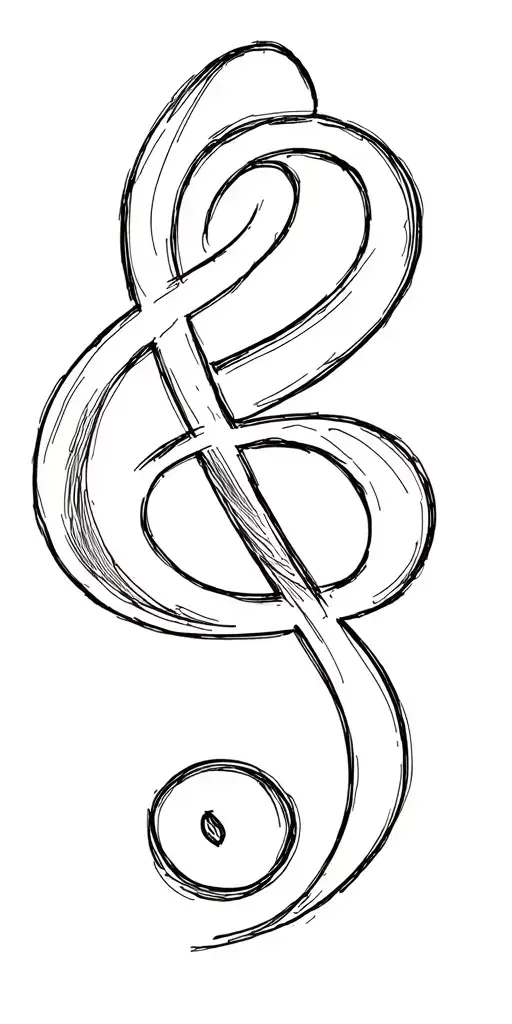 Bass Clef And F Clef Merged To Make A Heart Shape