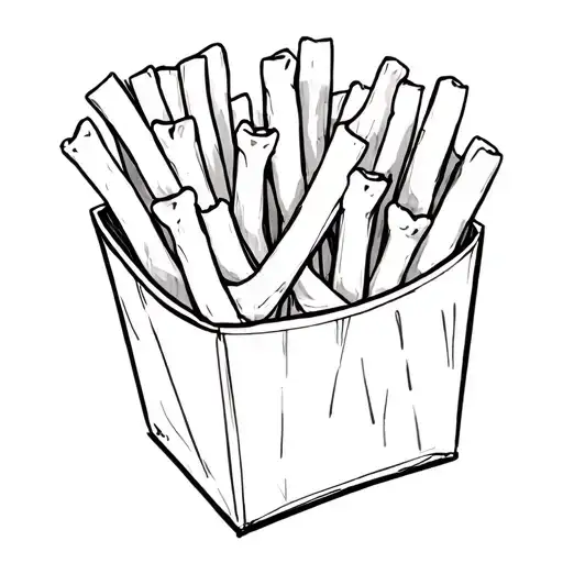 French Fry Box With Bones In It
