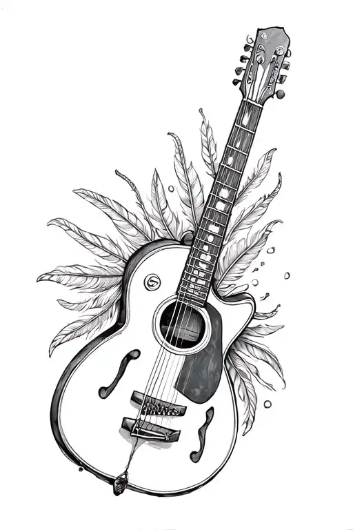 Guitar With Feathers