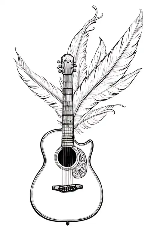 Guitar With Feathers