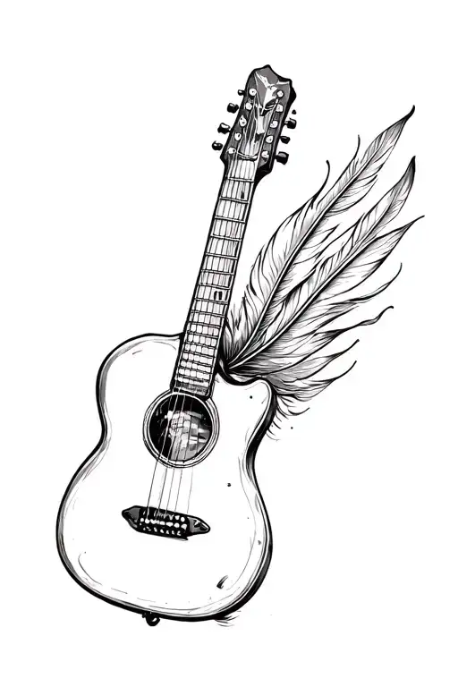 Guitar With Feathers