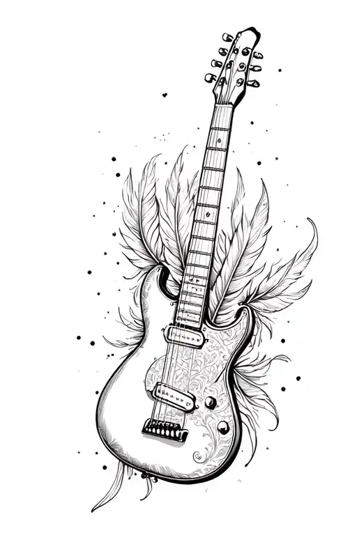 Guitar With Feathers