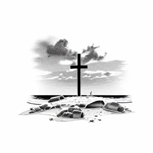 Cross On Beach