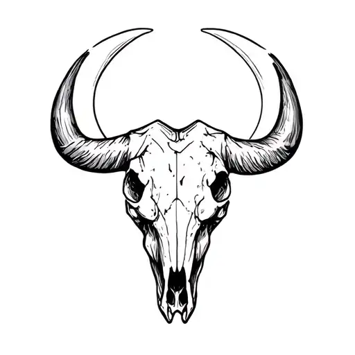 Heart Bull Skull Moon