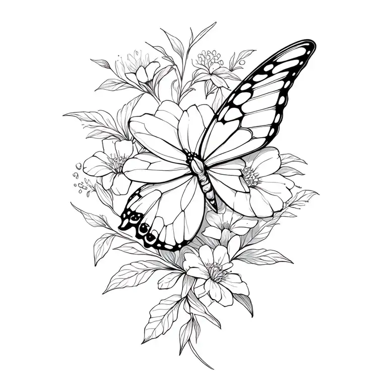 Butterfy With Flowers