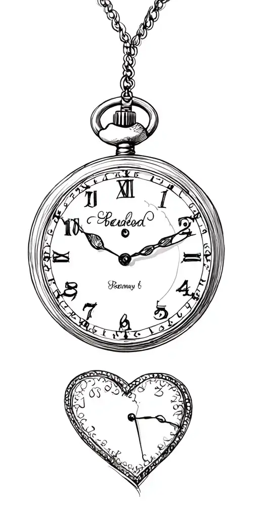 Heart Pocket Watch For Birth Date