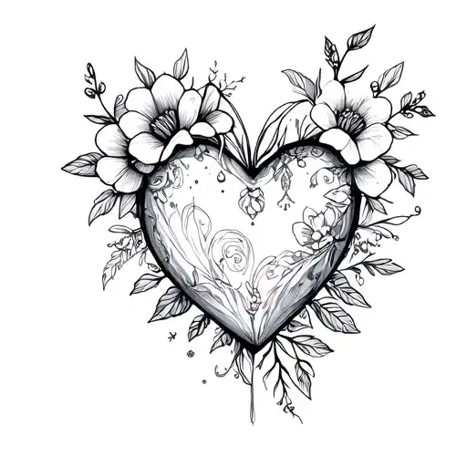 Heart And Flowers