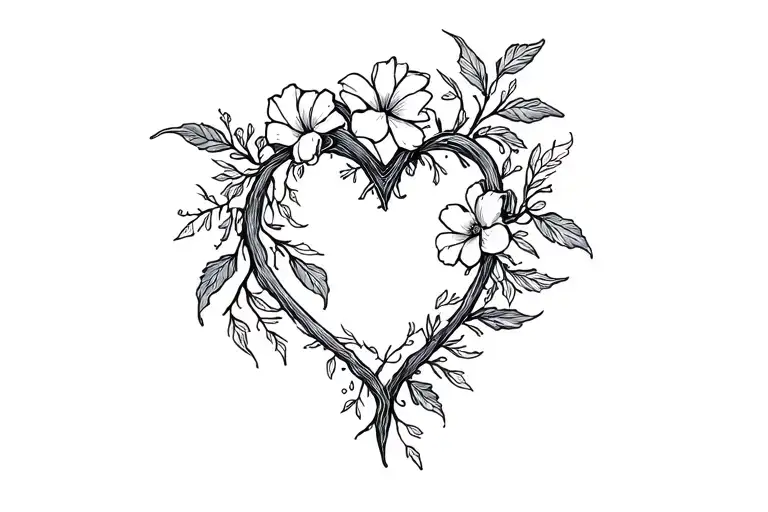 Heart And Flower Vine