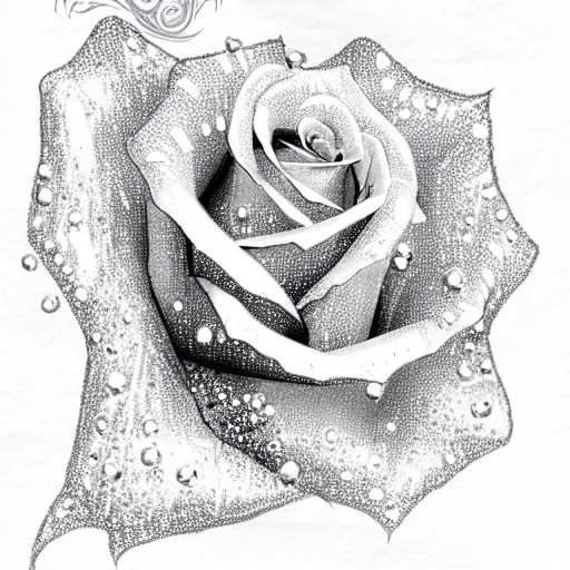 White Glitter Rose With Shimmer Chains Around
